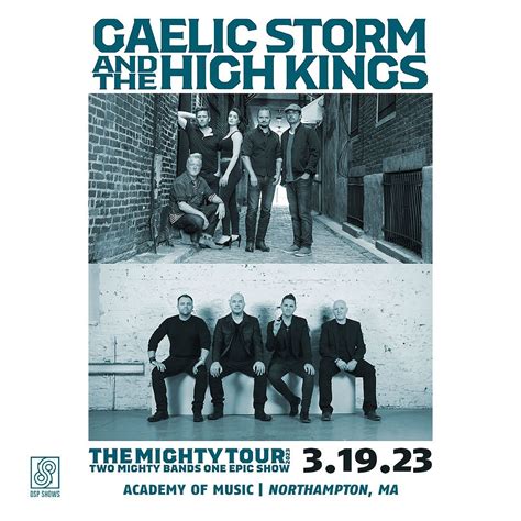 Gaelic storm tour - The Parting Glass. with The High Kings. Get tickets for Gaelic Storm & The High Kings - The Mighty Tour II 2024 at Town Hall on THU Mar 21, 2024 at 7:30 PM.